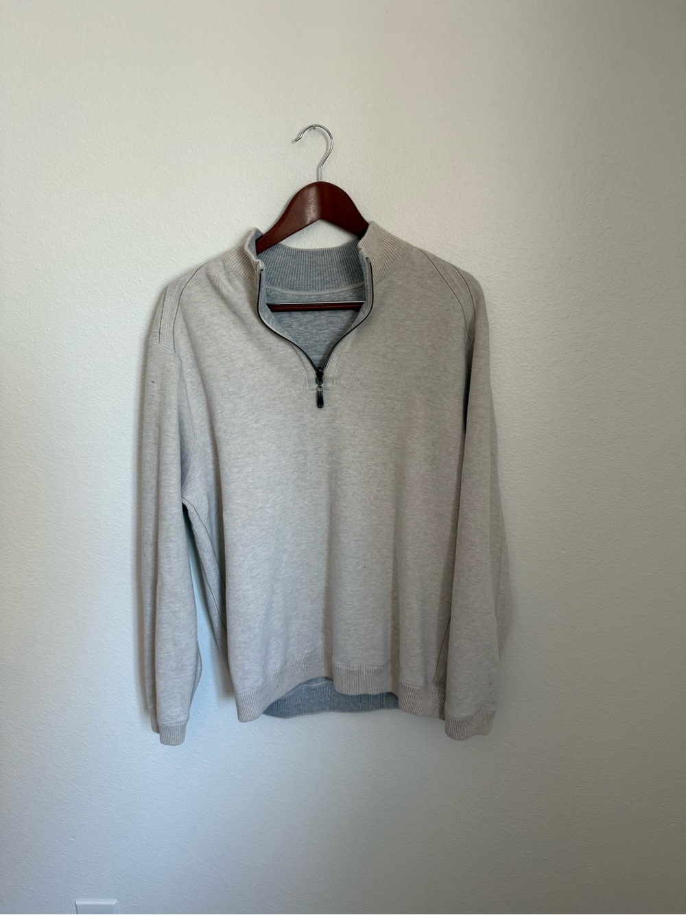 Tommy Bahama Men's Light Gray Quarter-Zip Sweater